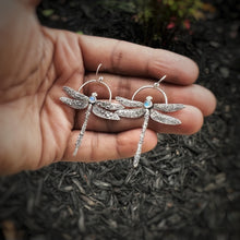 Load image into Gallery viewer, Dragonfly &amp; Moonstone Earrings
