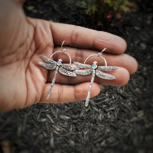 Dragonfly & Moonstone Earrings