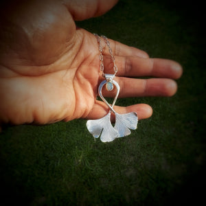 Double Ginkgo Leaf Necklace