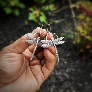 Dragonfly & Moonstone Earrings