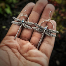 Load image into Gallery viewer, Dragonfly &amp; Moonstone Earrings
