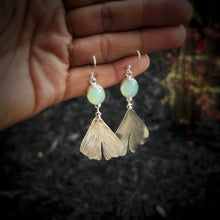Load image into Gallery viewer, Ginkgo Leaf  &amp; Chalcedony Earrings
