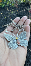 Load image into Gallery viewer, Textured Butterfly with Burmese Jade &amp; Citrine
