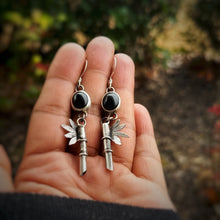 Load image into Gallery viewer, Bamboo &amp; Onyx Earrings
