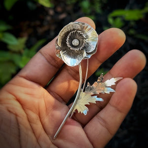 Poppy Flower Brooch