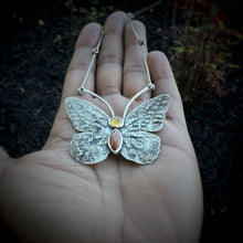 Load image into Gallery viewer, Textured Butterfly with Burmese Jade &amp; Citrine
