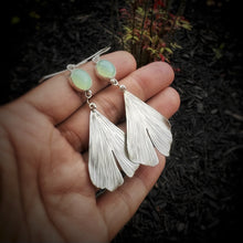Load image into Gallery viewer, Ginkgo Leaf  &amp; Chalcedony Earrings
