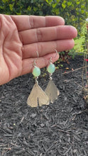 Load and play video in Gallery viewer, Ginkgo Leaf  &amp; Chalcedony Earrings
